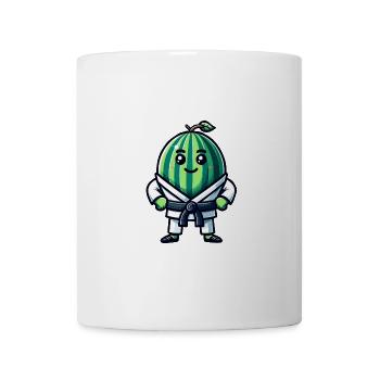 Karate Wassermelone Krieger mit Gi - Tasse - Weiß - Vorne