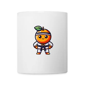 Karaté Orange : Fruit sucré dans une combinaison de karaté - Mug blanc - blanc - Devant