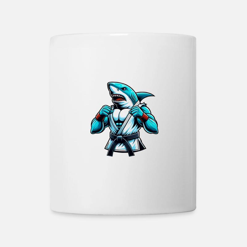 Karaté requin avec l’ des arts martiaux - Mug blanc - blanc