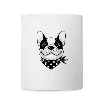 Bouledogue français avec bandana - Mug blanc - blanc - Devant