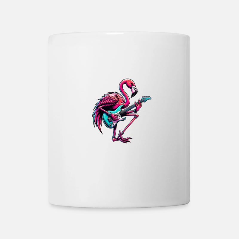 Flamingo Rockt E-Gitarre Mit Stil - Tasse - Weiß