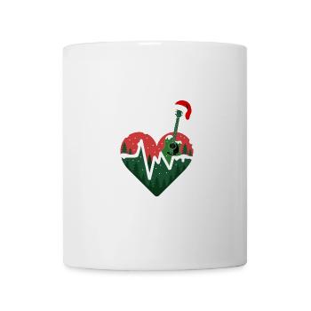guitare électrique heartbeat Noël design - Mug blanc - blanc - Devant