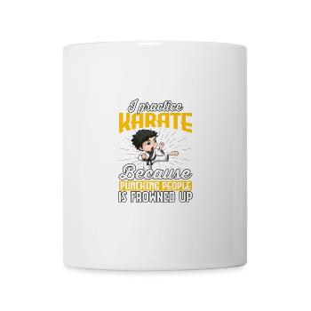 Ich trainiere Karate, weil es schwierig ist, Menschen zu schlagen. - Tasse - Weiß - Vorne
