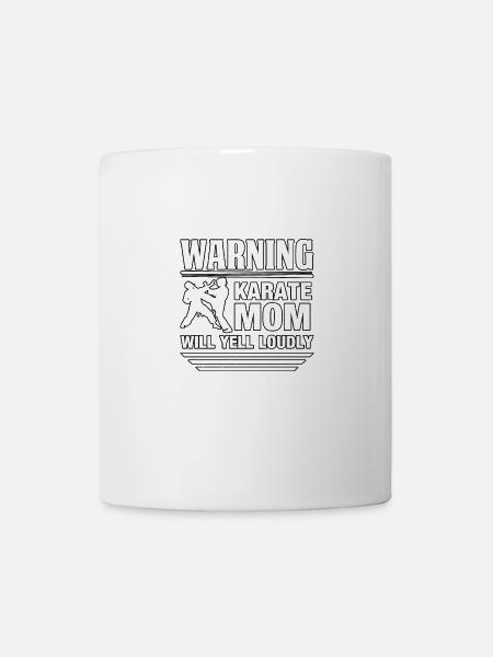 Warning Karate Mom will yell loudly - Mug - white