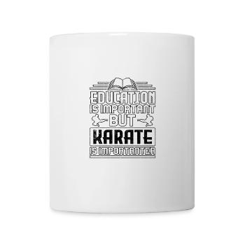 L’éducation est importante, mais le karaté est plus important - Mug blanc - blanc - Devant