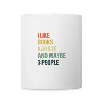 J’aime les livres Karaté et peut-être 3 personnes - Mug blanc - blanc - Devant