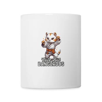 Chat mignon mais dangereux - Mug blanc - blanc - Devant