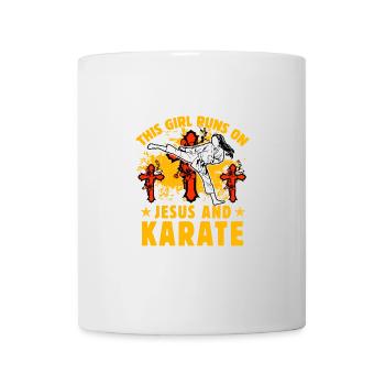 This Girl runs on Jesus and Karate - Mug - white - Front