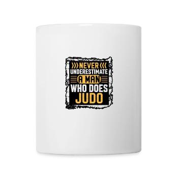 Ne sous-estimez jamais un homme qui fait du judo - Mug blanc - blanc - Devant