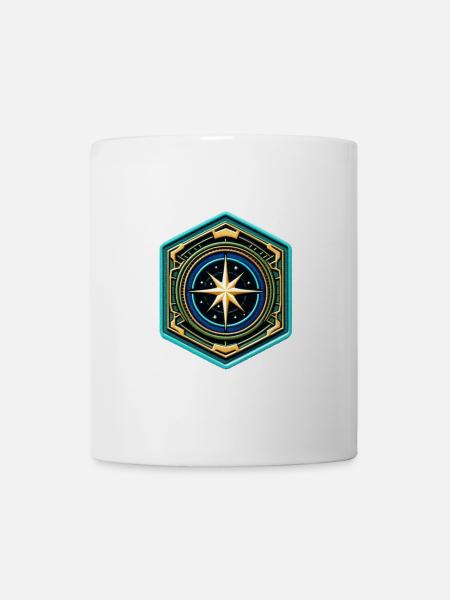 Kartenstern Kompass Patch - Tasse - Weiß