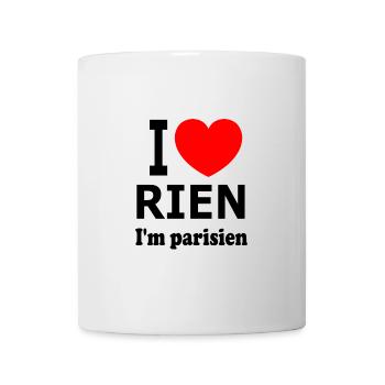 Cœur rouge audacieux sur fond noir - Mug blanc - blanc - Devant