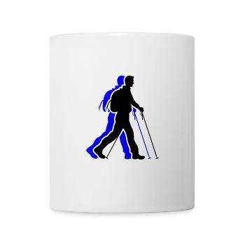 Nordic Walking Man Icon - Mug - white - Front