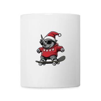 Rhinocéros Noël drôle - Mug blanc - blanc - Devant