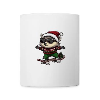 Hérisson Noël Drôle - Mug blanc - blanc - Devant