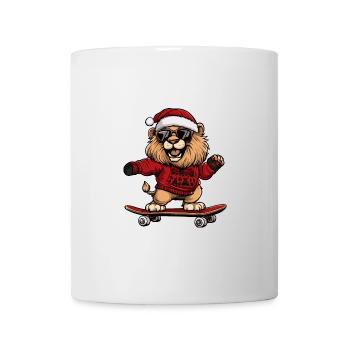 Lion Noël Drôle - Mug blanc - blanc - Devant