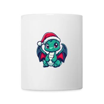 Drache Weihnachten Niedlich - Tasse - Weiß - Vorne