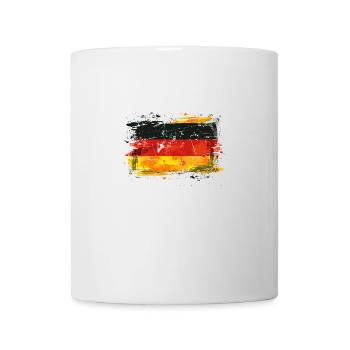 Deutschland Flagge Deutsche Fahne Used Look Heimat - Tasse - Weiß - Vorne