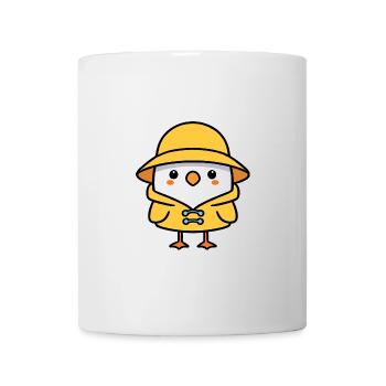 North Sea Weather Seagull Yellow Raincoat Rain Hat - Mug - white - Front