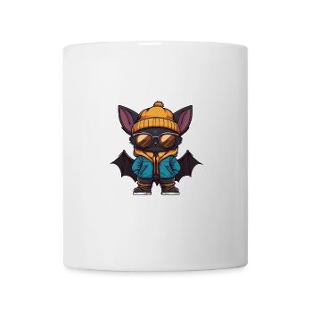 Fledermaus Winter Comic - Tasse - Weiß - Vorne