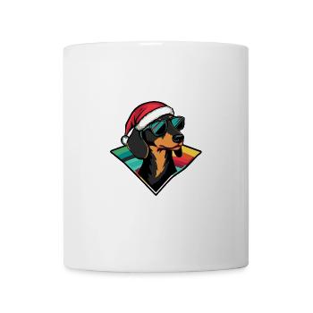Dachshund Hund Weihnachten Cool Dackel - Tasse - Weiß - Vorne