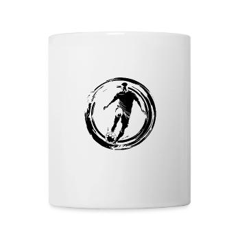 Fussballer Fussball Spieler Silhouette - Tasse - Weiß - Vorne