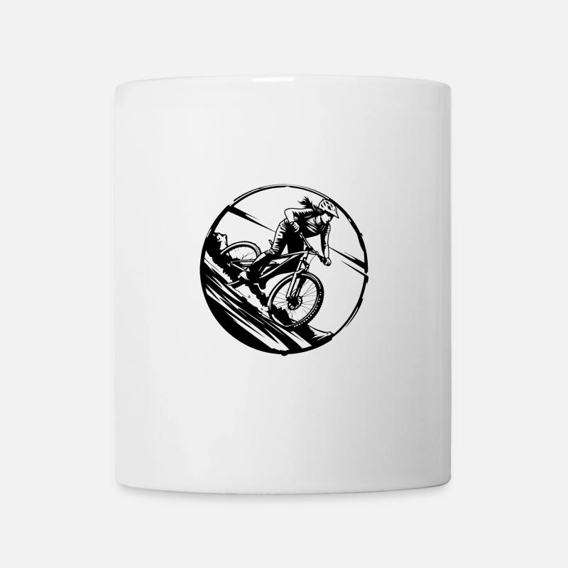 Vélo de montagne Silhouette de vélo - Mug blanc - blanc