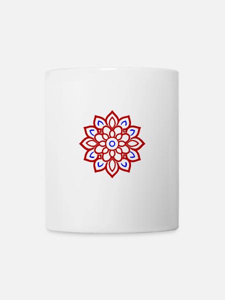 Mandala Blüte Symbolik - Tasse - Weiß