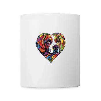Beagle Hund Herz Love - Tasse - Weiß - Vorne
