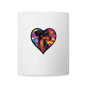 Doberman Hund Herz Love - Tasse - Weiß - Vorne
