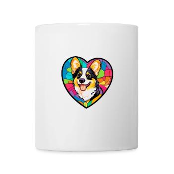 Corgi Hund Herz Love - Tasse - Weiß - Vorne
