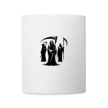 Schauriges Halloween alte Gestalten mit Sensen - Tasse - Weiß - Vorne