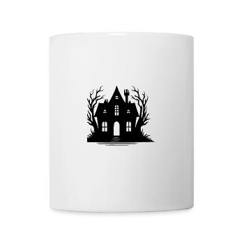 Eerie Halloween haunted house - Mug - white - Front