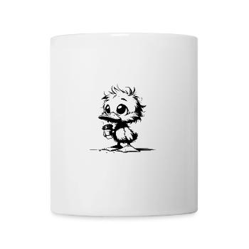 Cute duck with coffee mug - Mug - white - Front