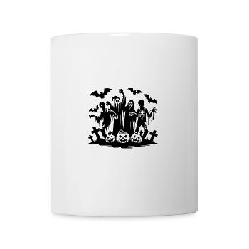 Kinder Halloween Kürbis Geister Party mit Zombie - Tasse - Weiß - Vorne