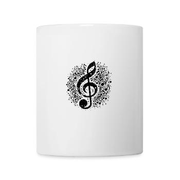 Zerstörte Musik Noten schwebender Notenschlüssel - Tasse - Weiß - Vorne