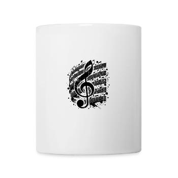 Kreisende Musik Notenschlüssel Notenblatt Kreis - Tasse - Weiß - Vorne