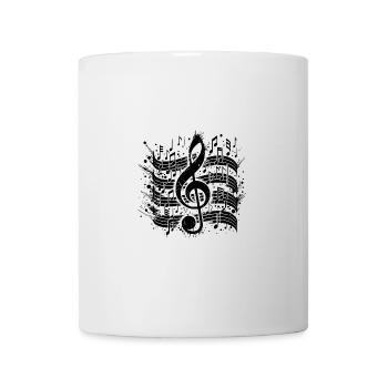 Wilde verrückte Musik Noten mit Notenschlüssel - Tasse - Weiß - Vorne