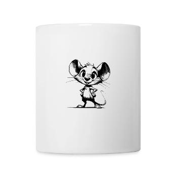 Maus Skizze großen Ohren Kinder Bleistift Style - Tasse - Weiß - Vorne