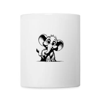 Curious elephant with big eyes and ears - Mug - white - Front