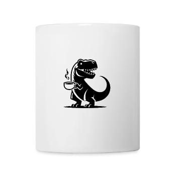 T-Rex avec tasse à café Grim Caffeine Dino - Mug blanc - blanc - Devant