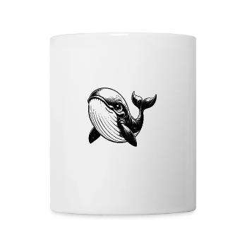 Cute Diver Blue Whale Kids Drawing - Mug - white - Front