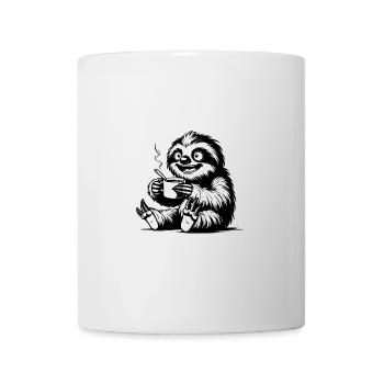 Lustiges Faultier mit Kaffee Tasse Zeichnung - Tasse - Weiß - Vorne