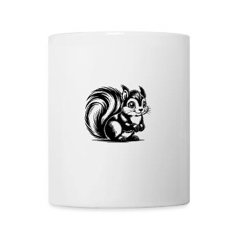 Kleines putziges Eichhörnchen Bleistift Zeichnung - Tasse - Weiß - Vorne