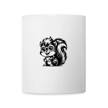 Lustige Bleistift Zeichnung Cartoon Eichhörnchen - Tasse - Weiß - Vorne