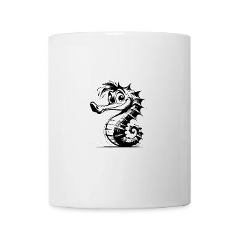 Croquis au crayon pour enfants d’hippocampe mignon - Mug blanc - blanc - Devant