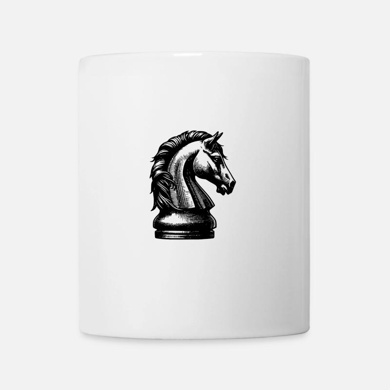 Schachspiel Schachfigur Springer Pferd - Tasse - Weiß