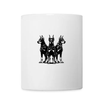 Dobermänner Hunde als dreier Wachgruppe - Tasse - Weiß - Vorne