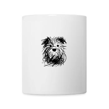 Creative Dog Portrait with Chaotic Lines - Mug - white - Front