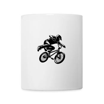 BMX Stunt Freestyle Fahrer Sprung Design - Tasse - Weiß - Vorne