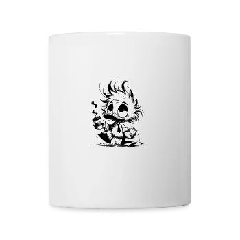 Verschlafene Büro Ente mit Kaffeebecher - Tasse - Weiß - Vorne